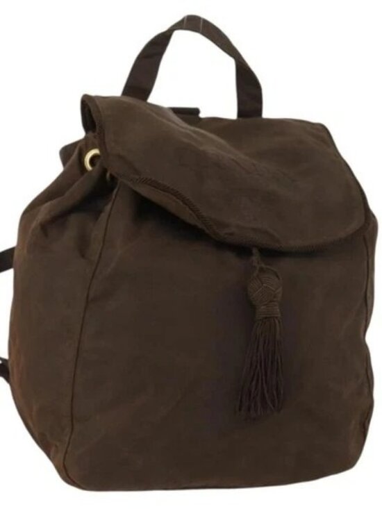 PRADA Backpack Nylon Brown Gold Auth bs33338 main image 16